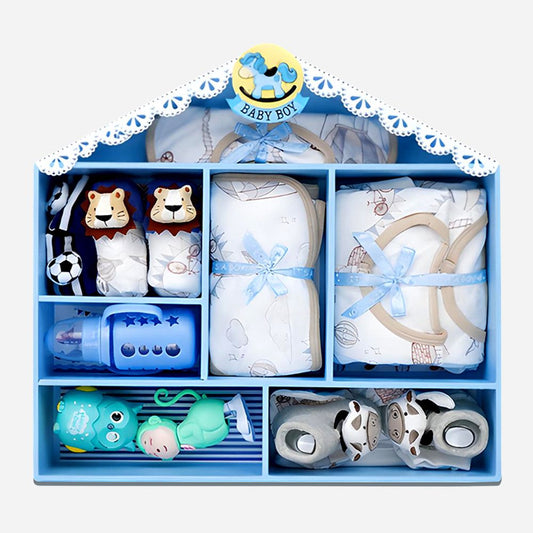 Newborn Baby Boy Wooden Nautical House Gift Hamper (0-12 months) - Little Surprise Box