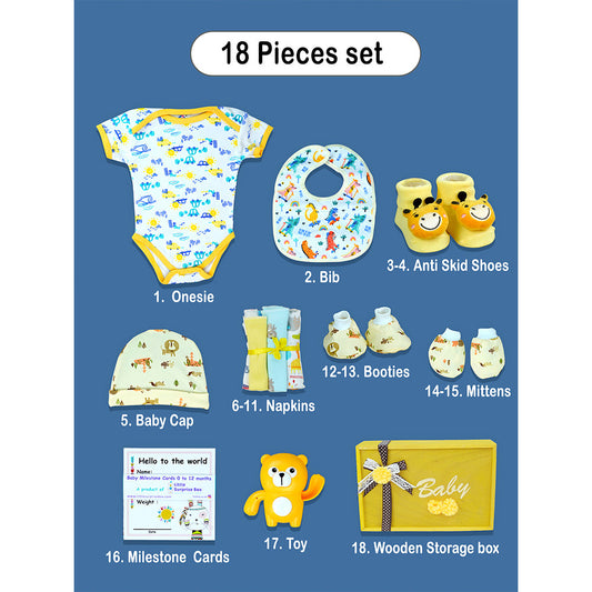 Yellow Sunshine Wooden Baby Shower Box ( Gender Neutral) 0-12 Months - Little Surprise Box