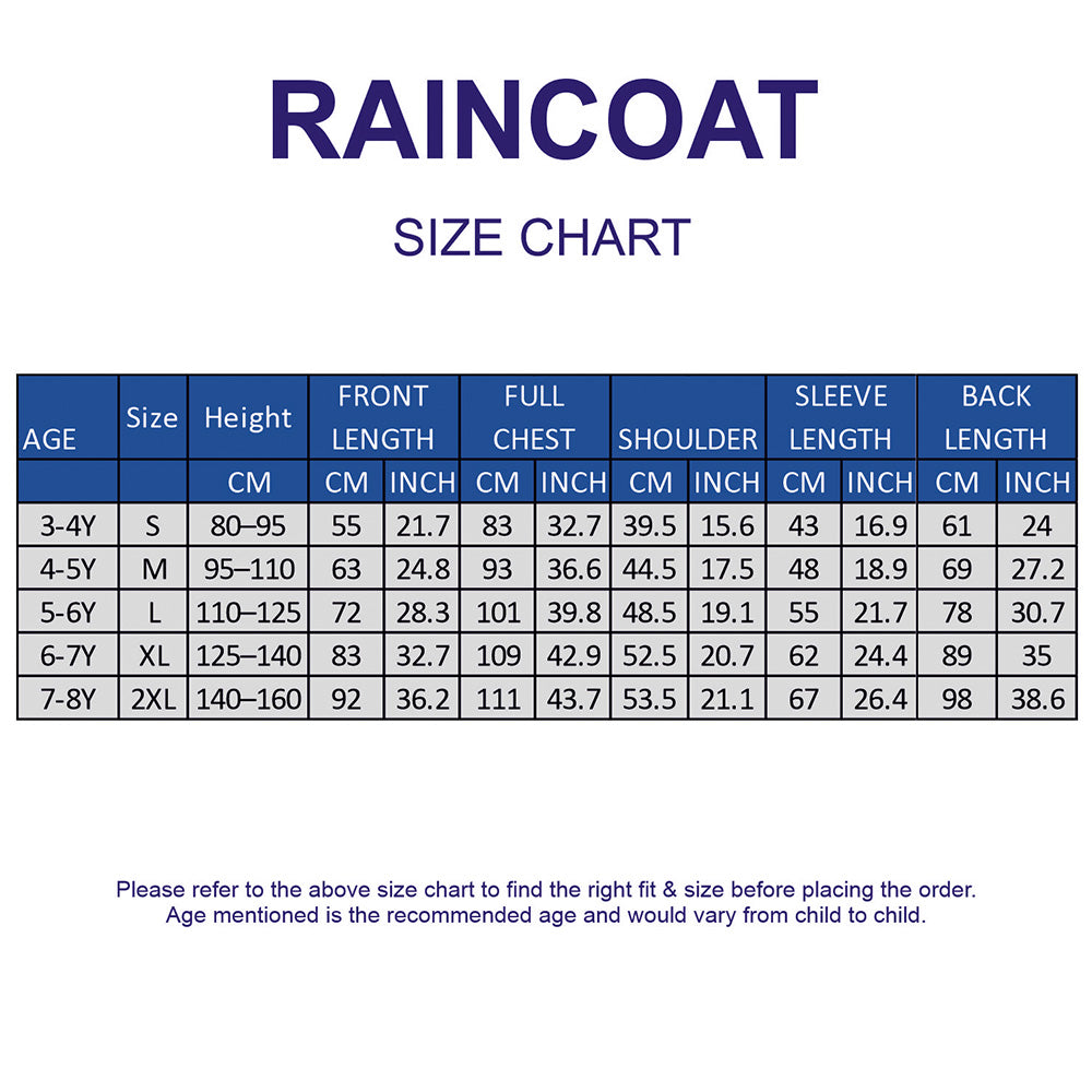 Blue & Green Colour-Block Knee-Length Raincoat for Kids & Teens