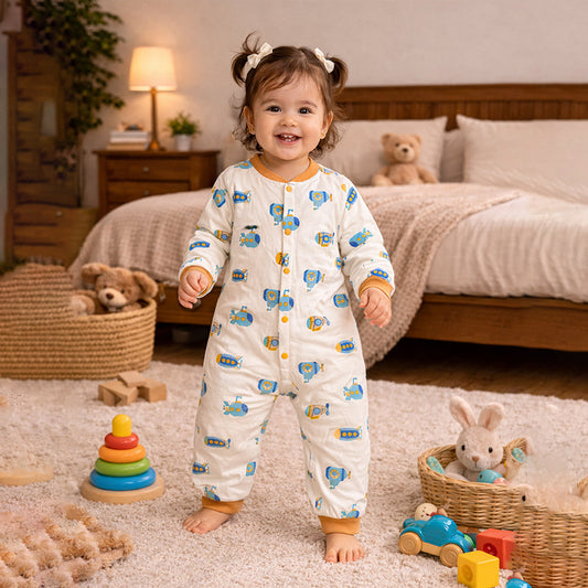 Brown Submarine Full-Sleeve Jumpsuit Romper