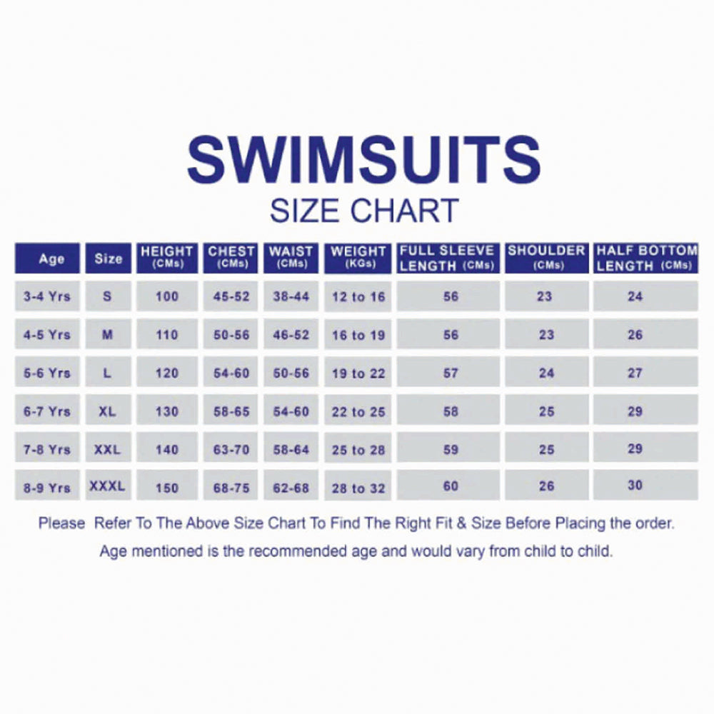 Orange “She's So Lucky” Printed Full Sleeves, Knee Length Kids Swimwear in Upf 50+ Fabric with Swim Cap & Free Washbag -