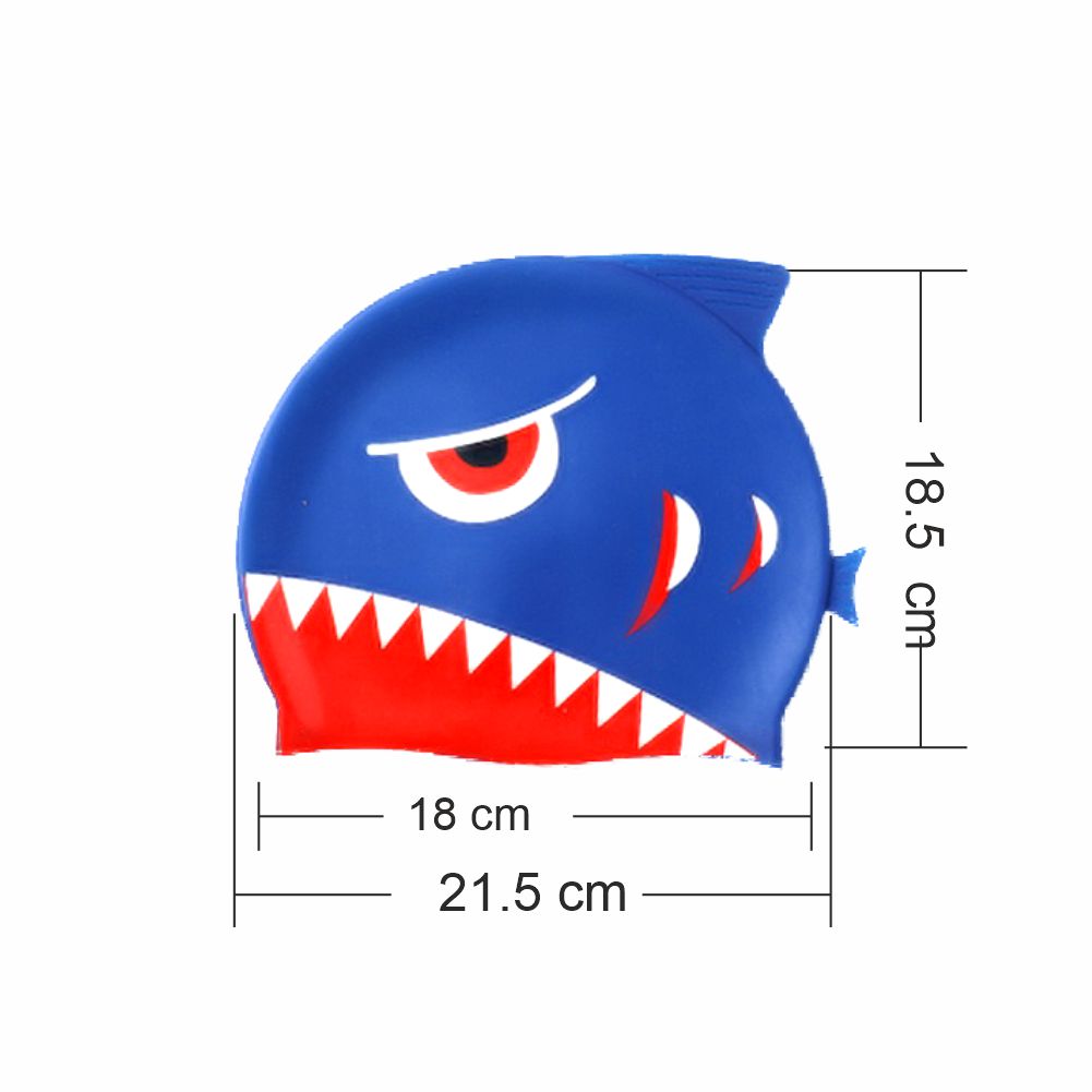 3d Navy Blue Red Eye Wrinkle, Silicone Kids Swim Cap, 5 years - 15 years - Little Surprise Box