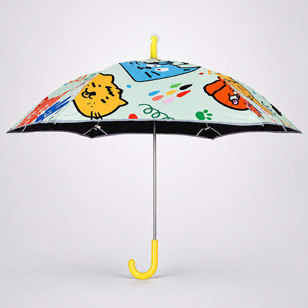 Wheel style Cat & Dog Printed UPF 50+ Kids-Umbrella-5-10Y