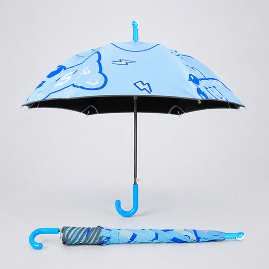Wheel style Blue Cute Dino Printed UPF 50+ Kids-Umbrella-5-10Y