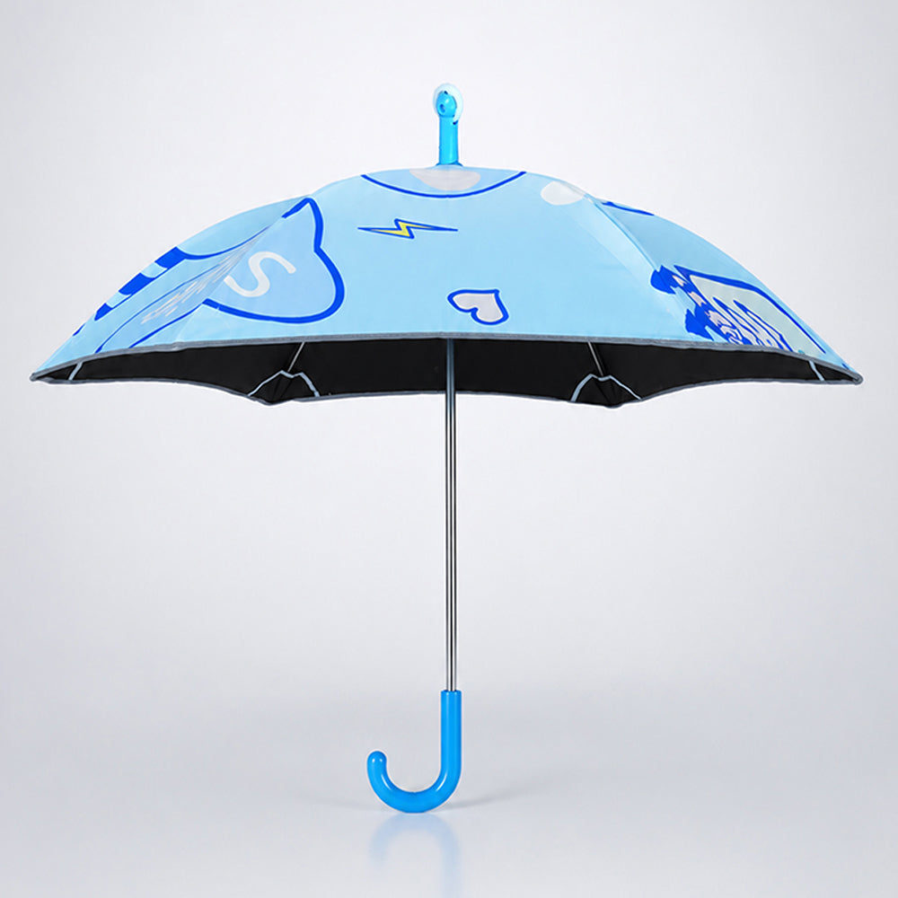 Wheel style Blue Cute Dino Printed UPF 50+ Kids-Umbrella-5-10Y