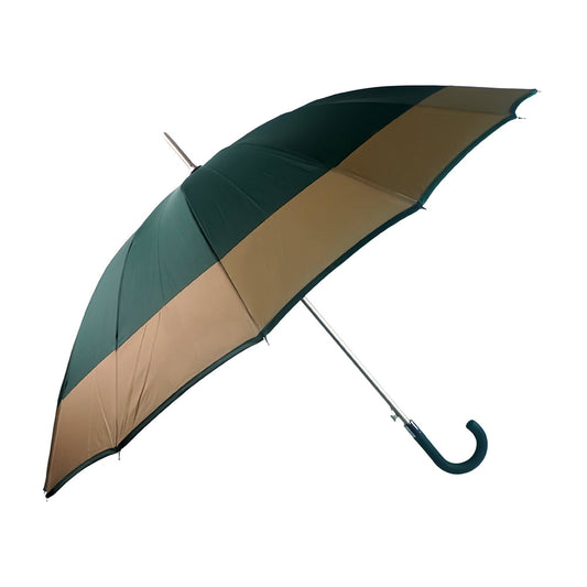 Dark Green with Brown Border Large Canopy Size Umbrella for Adults - Little Surprise Box