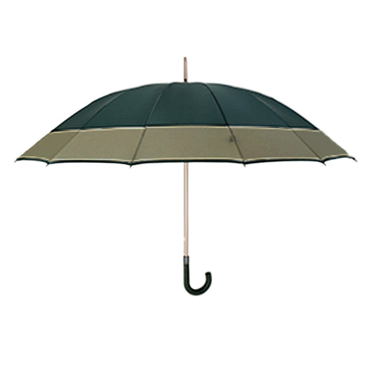 Dark Green with Brown Border Large Canopy Size Umbrella for Adults - Little Surprise Box