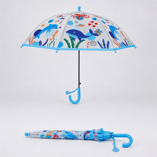 Sea Octopus Theme Transparent Umbrella for Toddlers & Kids