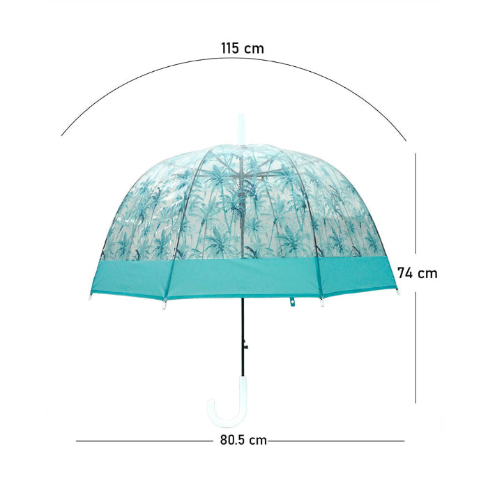 Self Print Turquoise Transparent Umbrella for Kids and Teens, 8Years - 15Years - Little Surprise Box