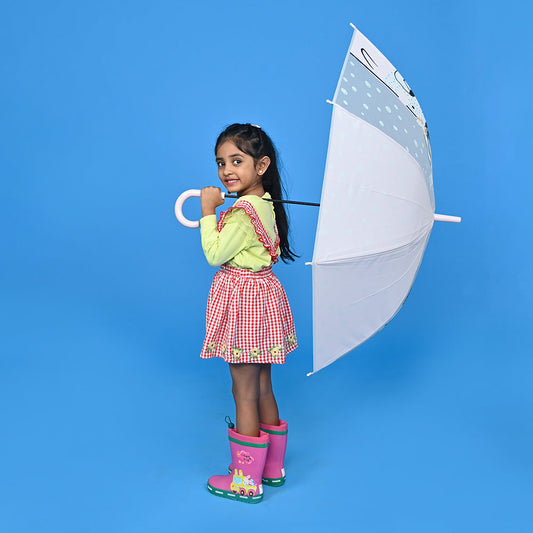 Pink Translucent Bunny Hugs, Rain and All-season Umbrella for Kids & Adults - Little Surprise Box