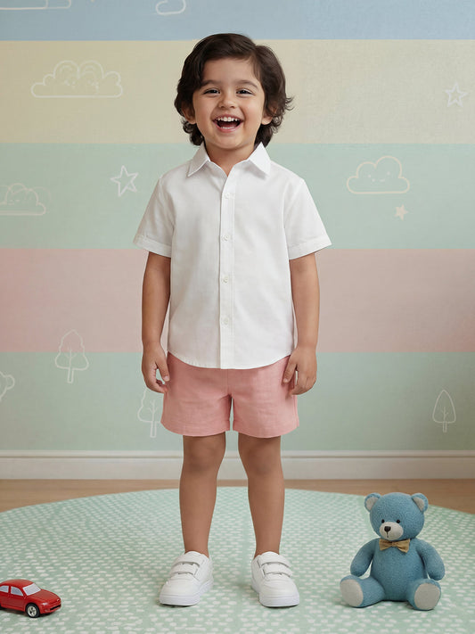 Summer Vibes Shorts for Boys in Pink