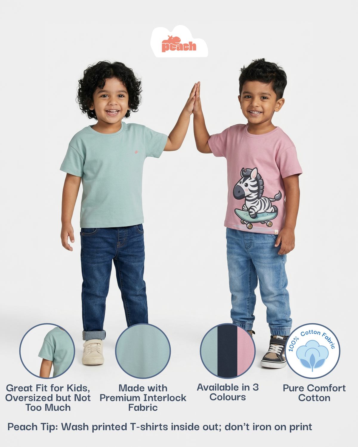 Navy Pure Cotton Comfort Oversized T-shirt for Boys