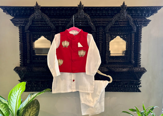 Kamal Jyoti Nehru Jacket Kurta Set for Boys