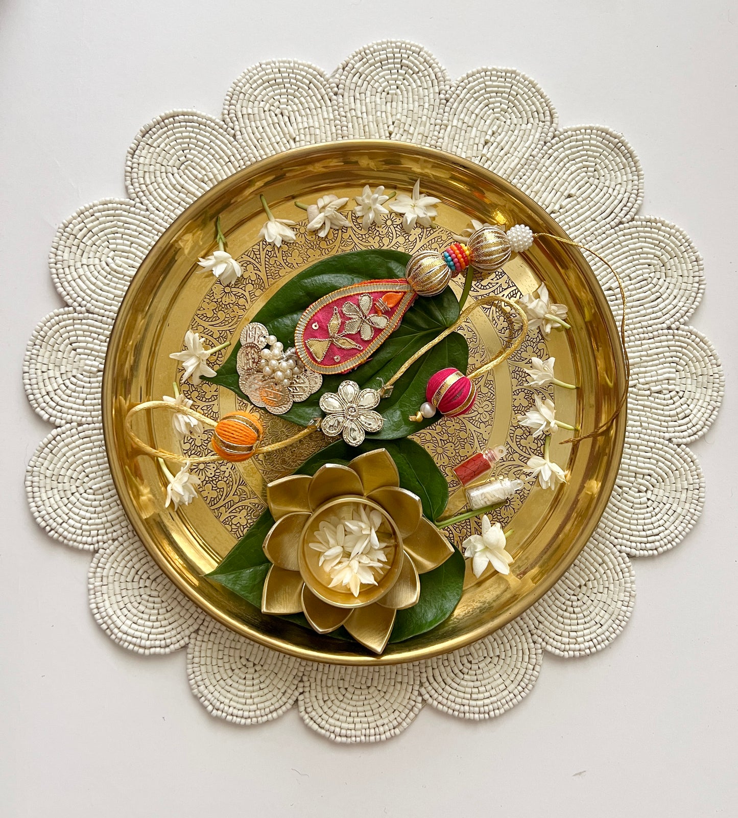 Rimjhim Gota Patti Rakhi and Lumba Set