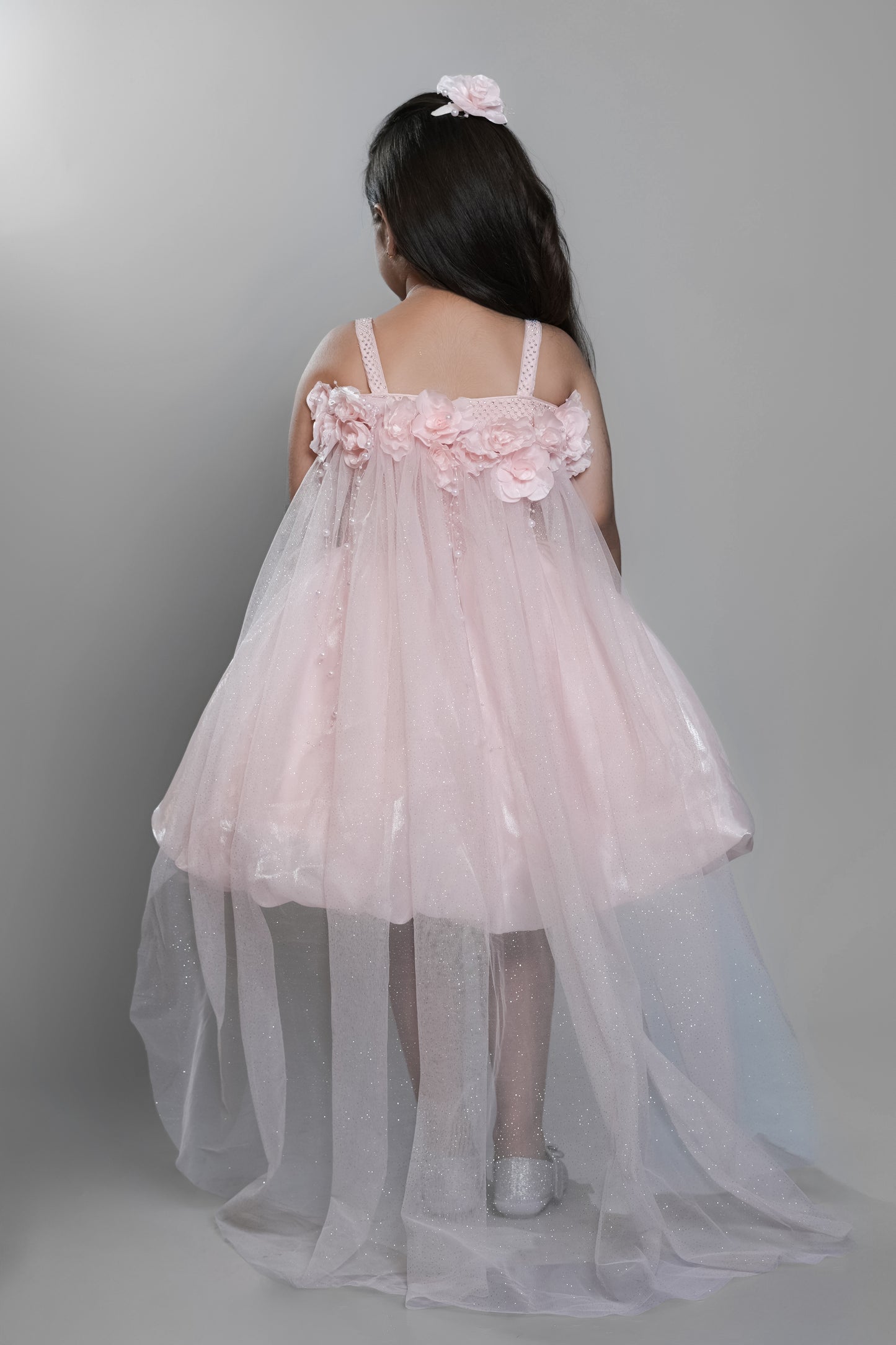 Tissue Dress With A Trail At The Back