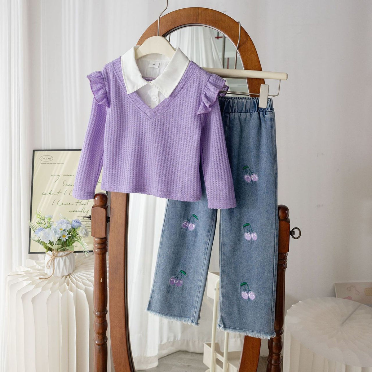 Purple, White & Blue Winter Co-ord Set