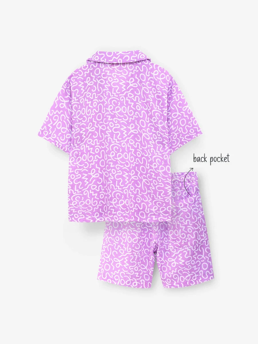 Pure Linen: Purple Safari Cord Set