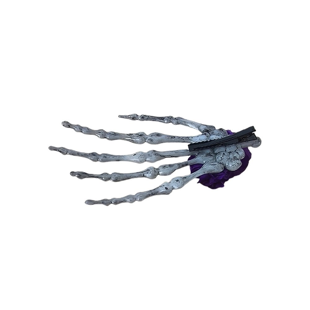 Skeleton Hand Hair Clip – Purple