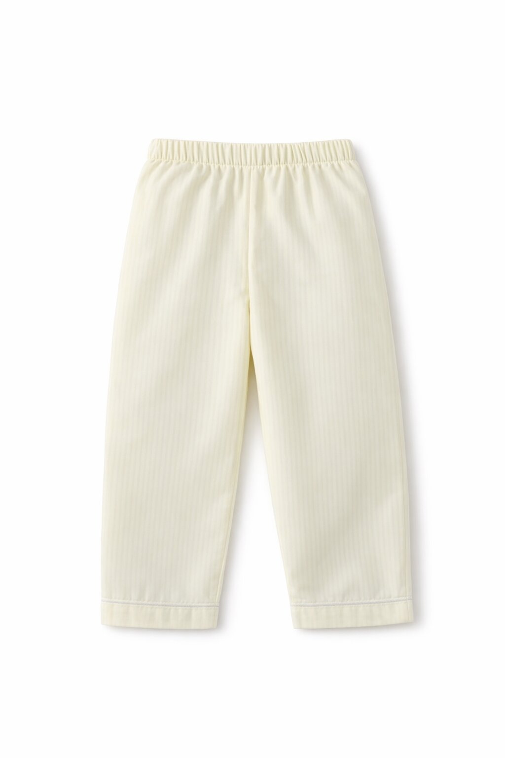 Premium Cotton Striped Kids Nightsuit Set with Butterfly Patch – Cream Yellow