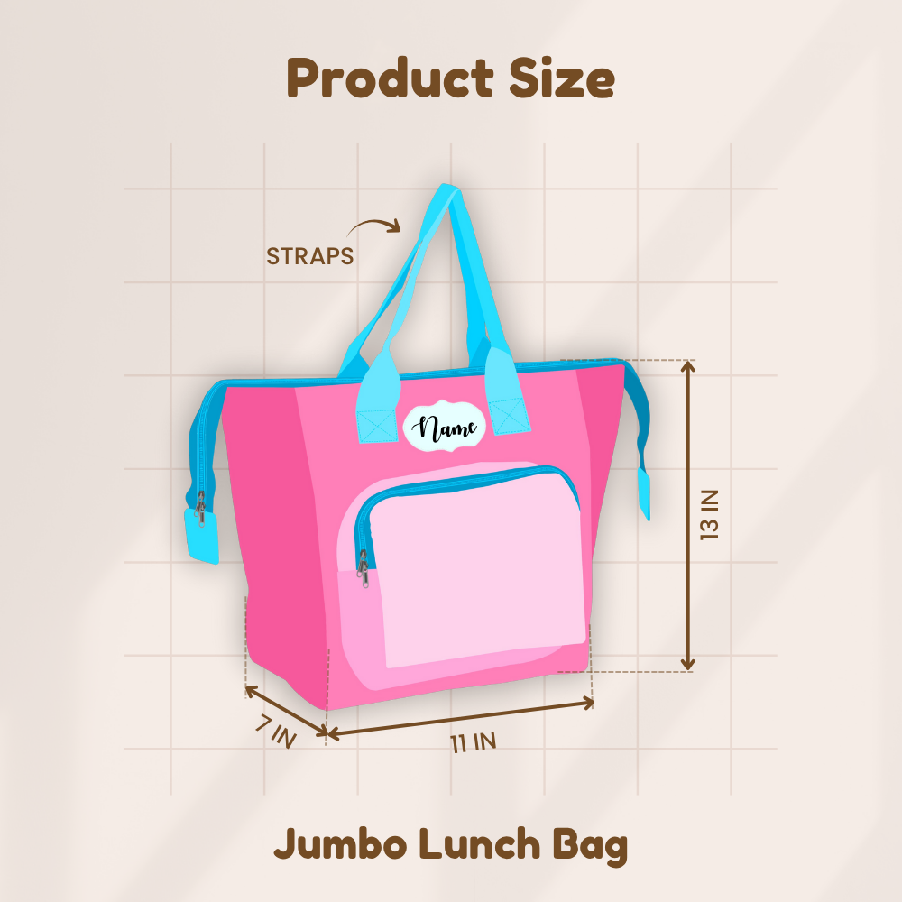 Pink jumbo lunch bag