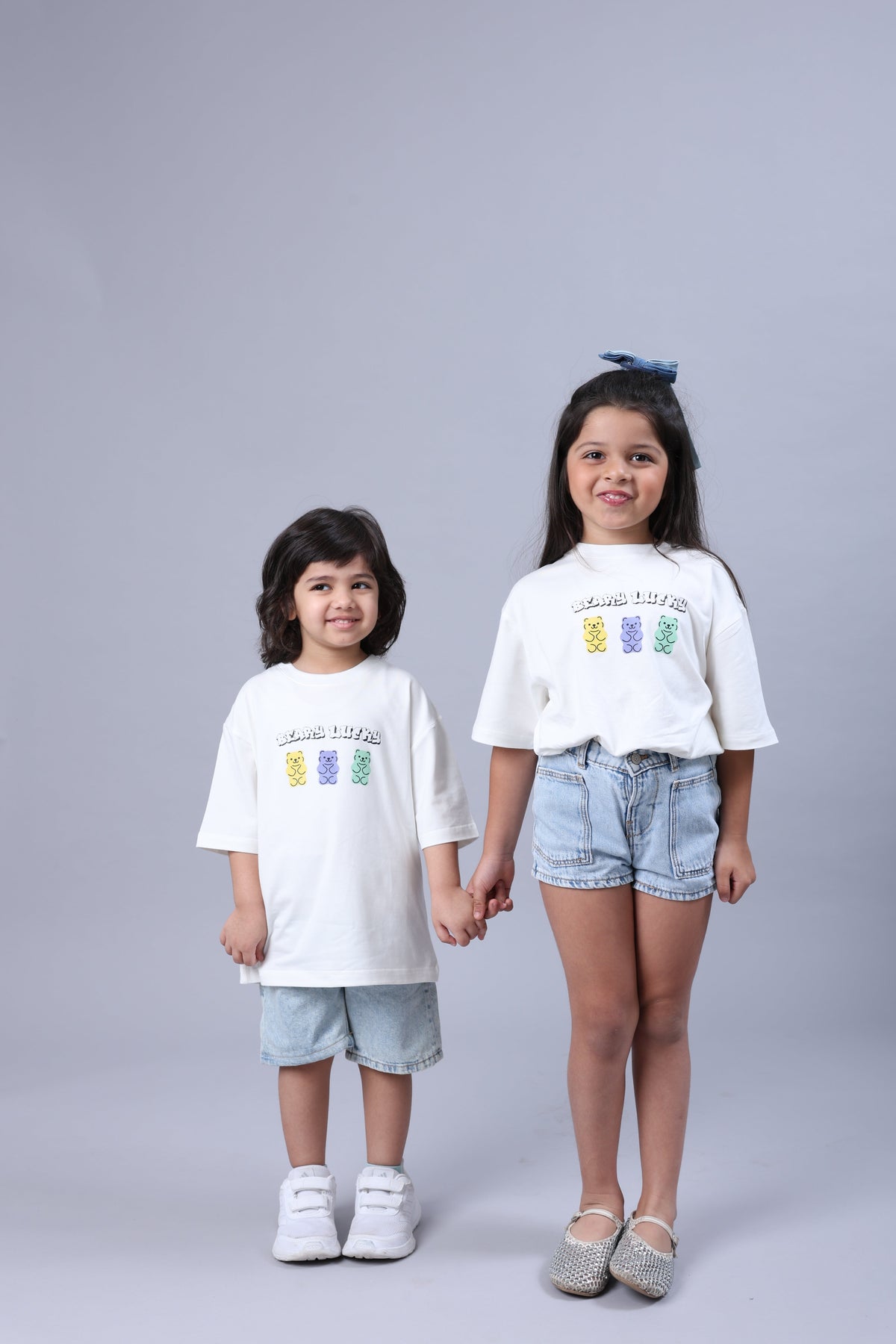 KYLE Bamboo Graphic T-Shirt – Berry Lucky Bear Print Kids T-Shirt