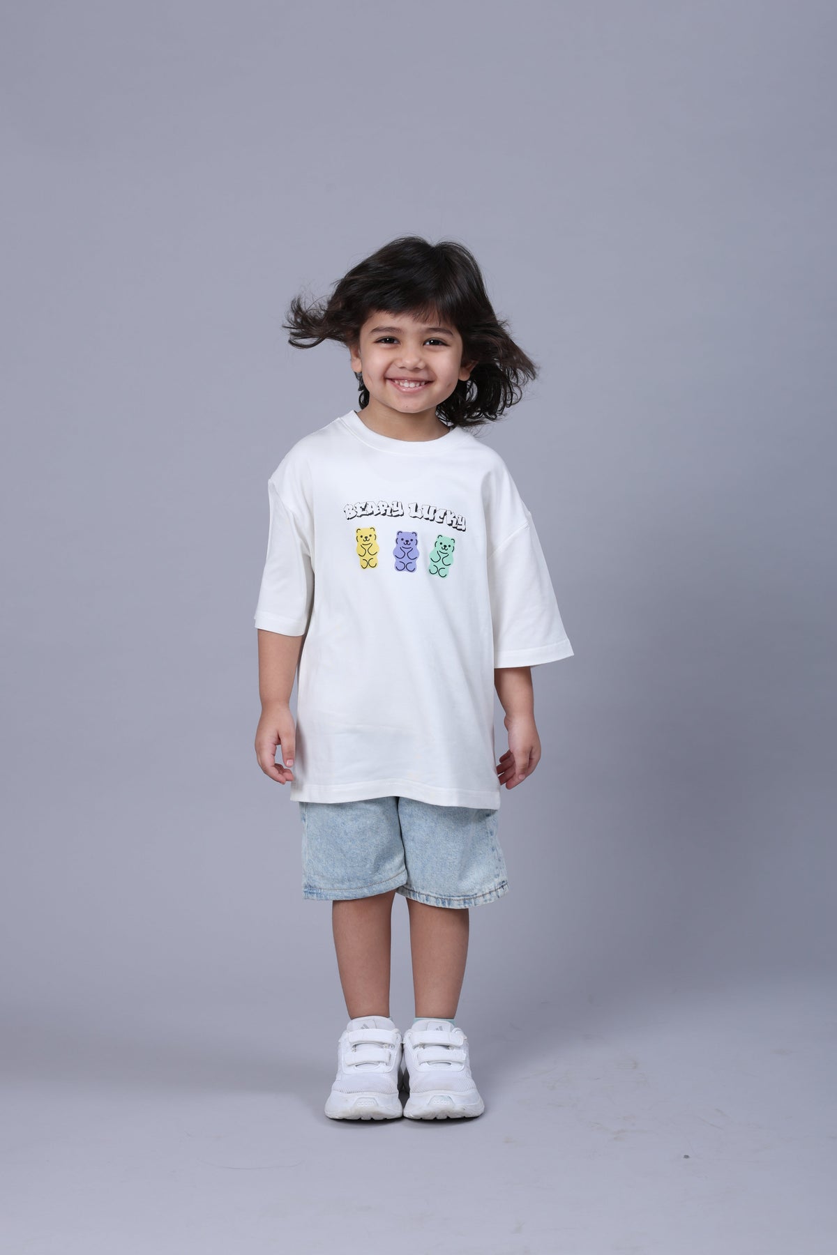 KYLE Bamboo Graphic T-Shirt – Berry Lucky Bear Print Kids T-Shirt