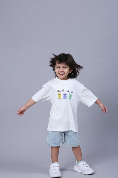 KYLE Bamboo Graphic T-Shirt – Berry Lucky Bear Print Kids T-Shirt