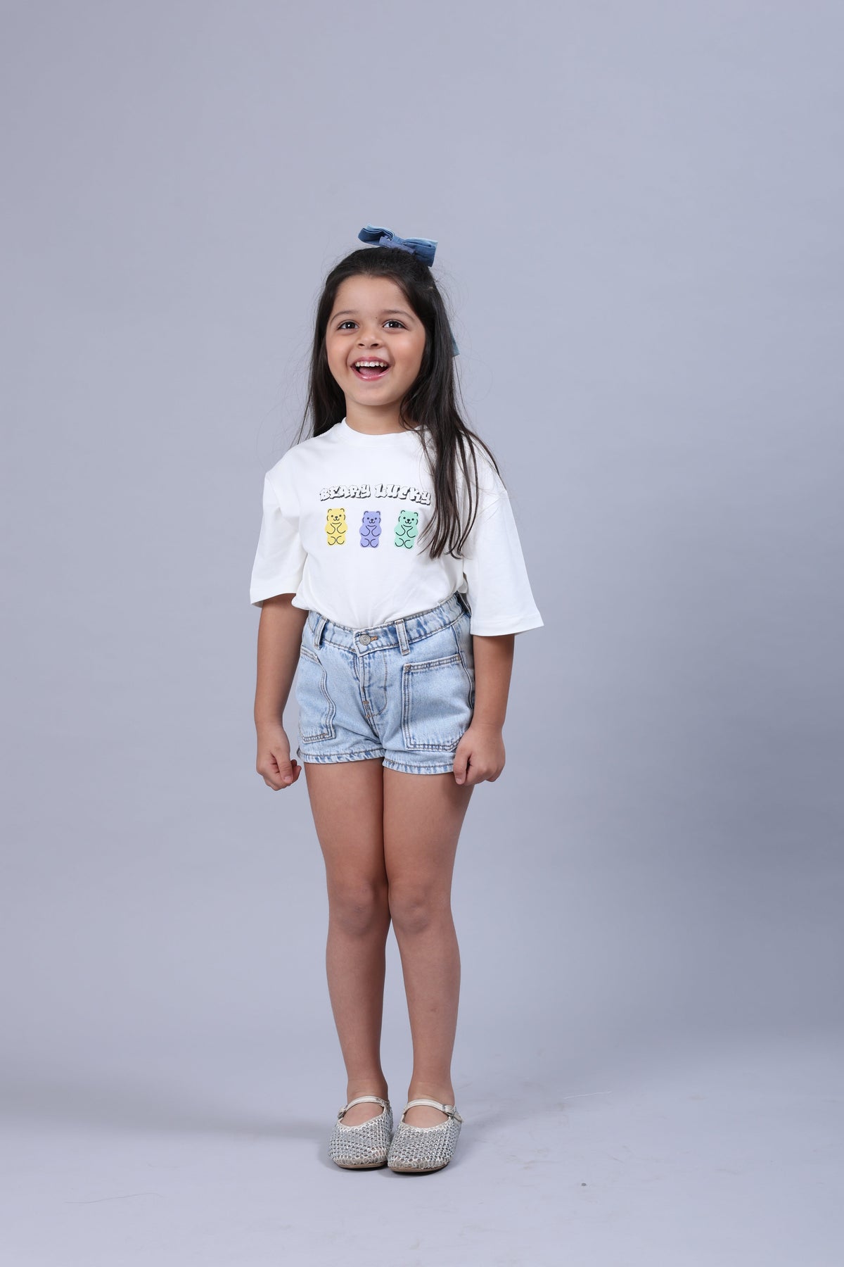 KYLE Bamboo Graphic T-Shirt – Berry Lucky Bear Print Kids T-Shirt