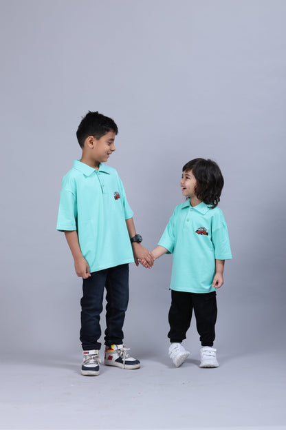 JORDON Bamboo Polo T-Shirt – Race Car Detail Boys Polo Tee