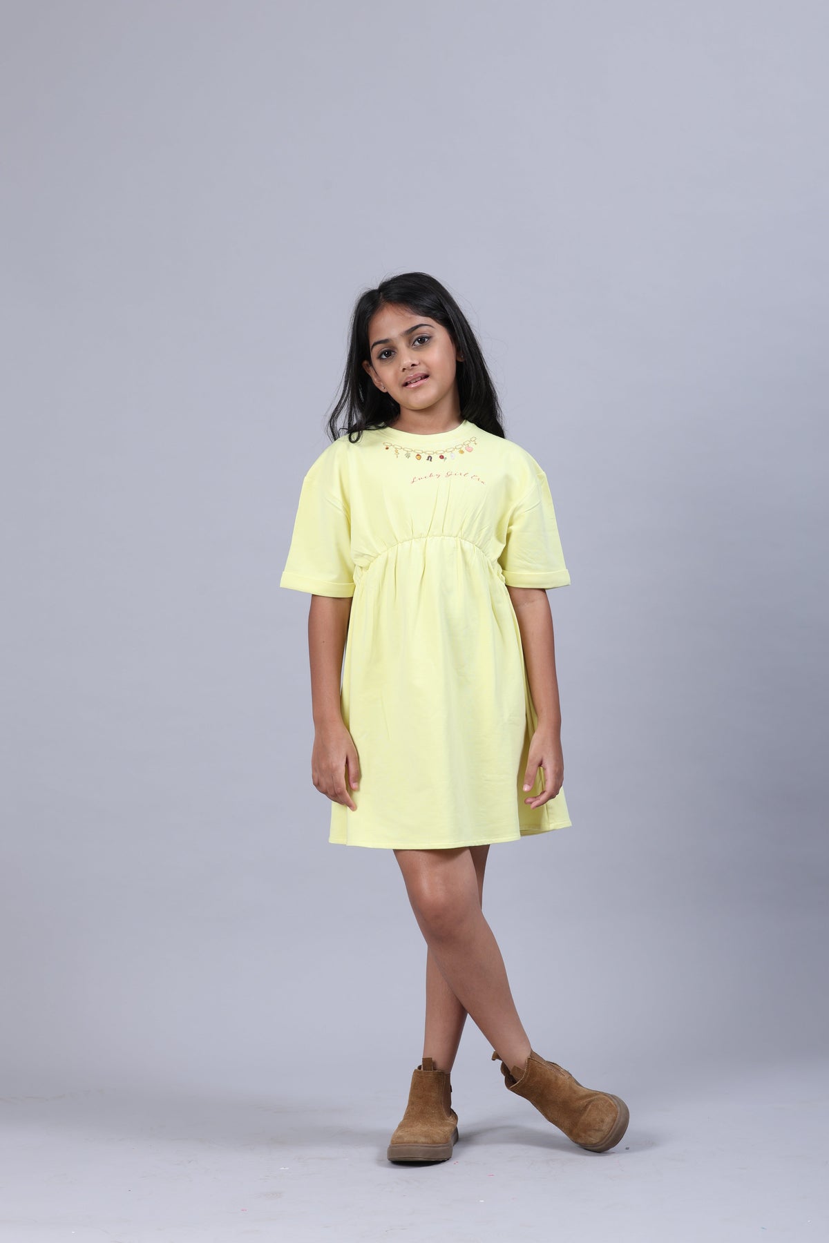 Ezra Dress – Lucky Charm Necklace Print Girls Dress