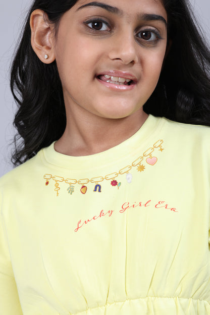 Ezra Dress – Lucky Charm Necklace Print Girls Dress