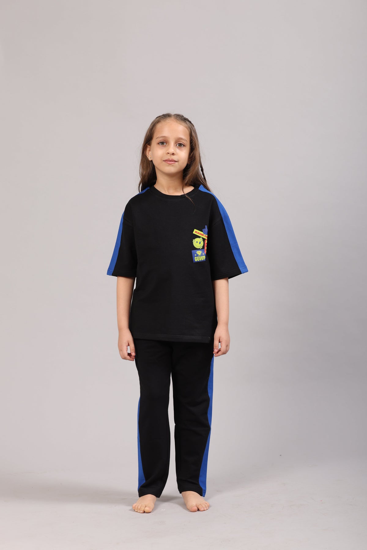 KAI Bamboo Co-ord Set – Oversized Kids Outfit - Black