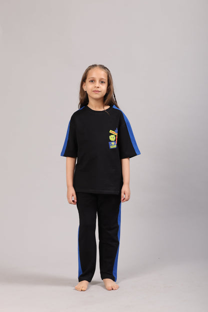 KAI Bamboo Co-ord Set – Oversized Kids Outfit - Black