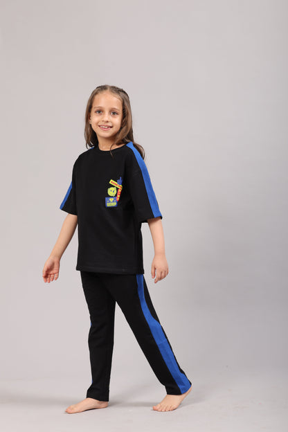 KAI Bamboo Co-ord Set – Oversized Kids Outfit - Black