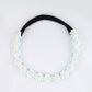Choko Soft Blue Floral Beaded Hair Band - Graceful Blooms - Blue with Cream and White Pearls
