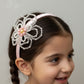 Choko Blue Floral Beaded Hairband with Pearls - Pink, Off White
