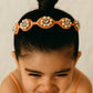 Choko Beaded Floral Pearl Hairband Hair Accessory with Pearls and Flowers for Girls - Pink