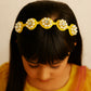 Choko Beaded Floral Pearl Hairband with Sunny Pearl Flowers and Cheerful Style for Girls - Yellow