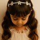 Choko Beaded Floral Hairband with Rustic Floral Beads and Versatile Style for Girls - Denim Blue