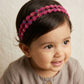 Choko Floral Sequin Crochet Hairband Handcrafted with Delicate Flower Accents for Girls - Berry Pink