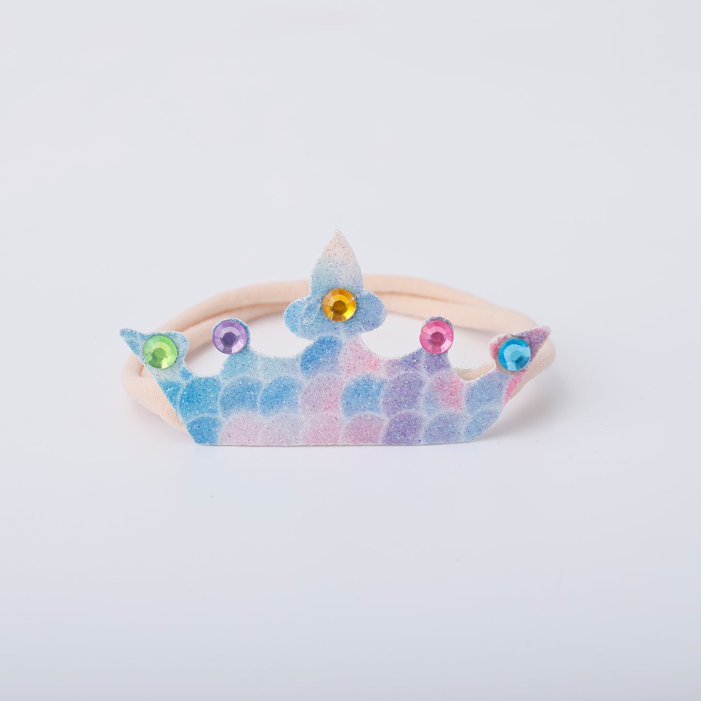 Choko Glitter Crown Birthday Headband with Gemstones for Girls - Rainbow - Kids Hair Accessory