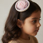 Choko Sweet Blush Pearl Rose Birthday Hairclip Whimsical with Tulle & Pearls for Baby Girls - Pink