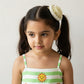 Choko Pearl & Gold Polka Dot Hairclip with Vintage Charm for Girls - Off White kids hair accessory