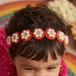 Choko Pearl Flower Detailing Headband - Red
