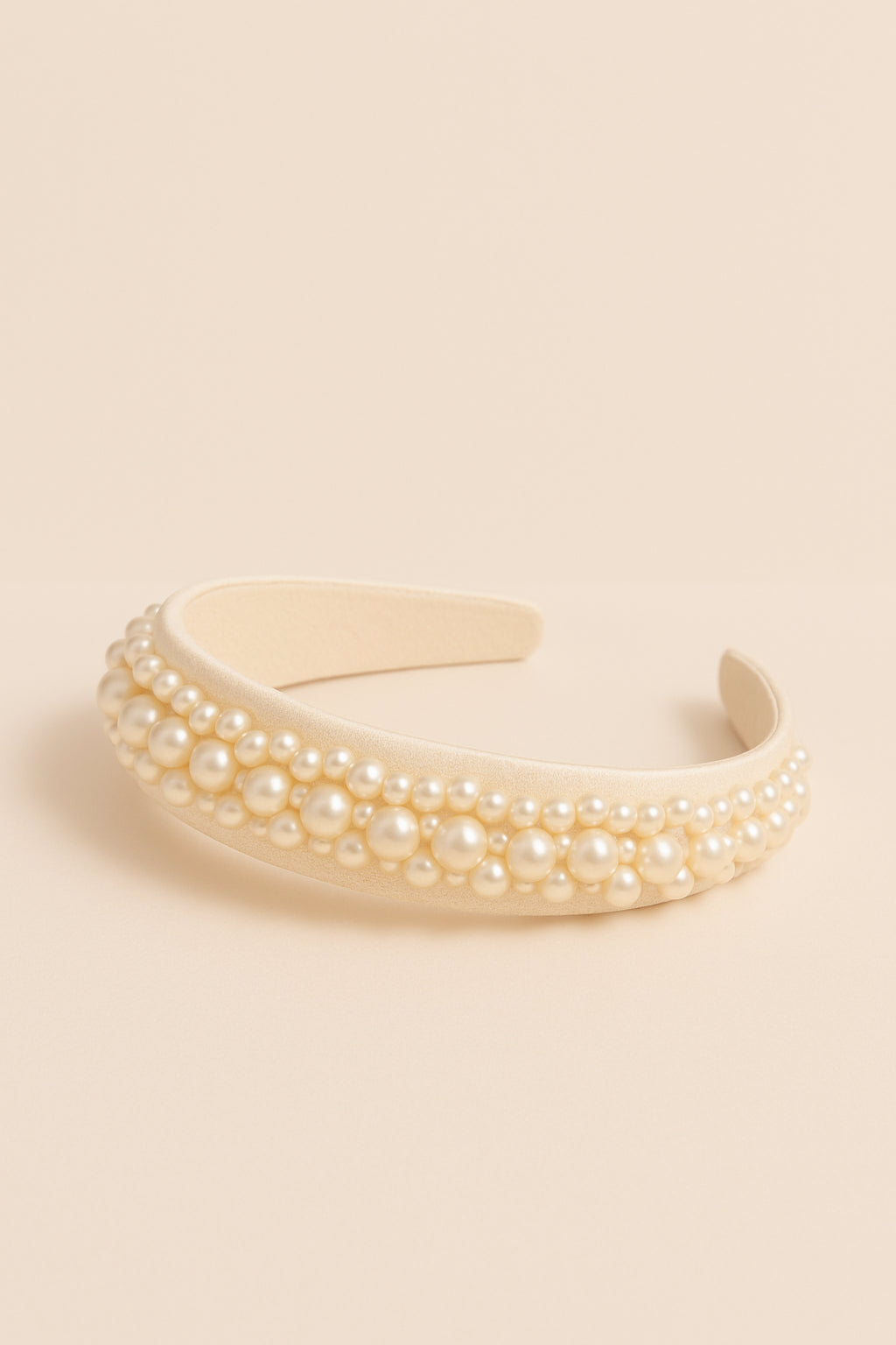 Choko Queen’s Glory Statement Pearl Hair Band - Beige