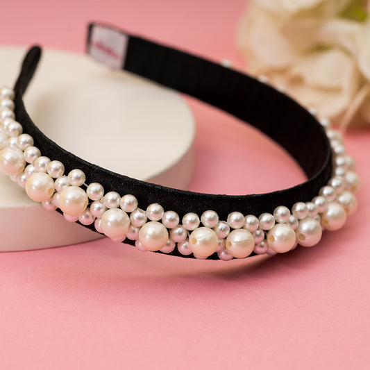 Choko Pearl Embellished Hairband for Girls | Elegant Party & Occasion Headband
