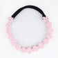 Choko Floral Lace Beaded Hair Band - Pretty in - Pink with Cream and White Pearls