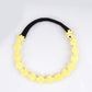 Choko Yellow Floral Beaded Hair Band - Sunshine Blooms - Yellow with Cream and White Pearls