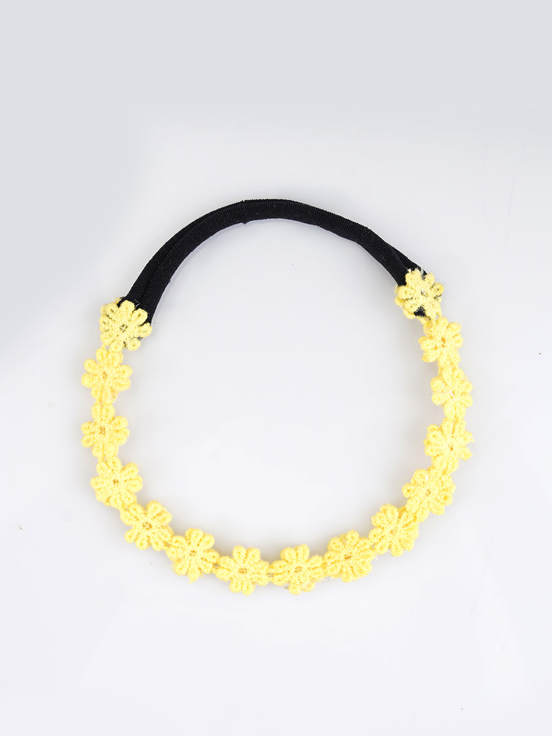 Choko Yellow Floral Beaded Hair Band - Sunshine Blooms - Yellow with Cream and White Pearls