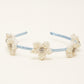 Choko Floral Beaded Hairband with Garden-Inspired Beads and Soft Hue for Girls - Light Blue